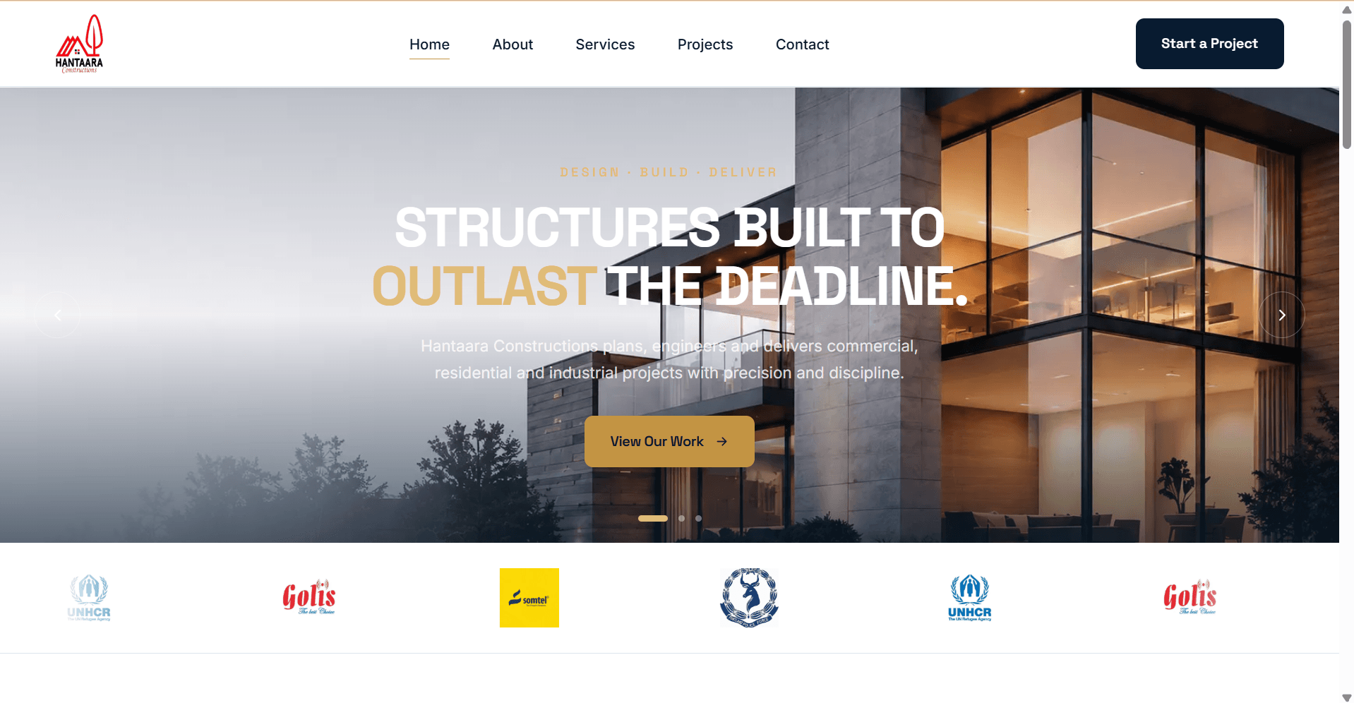 Hantaara Constructions homepage