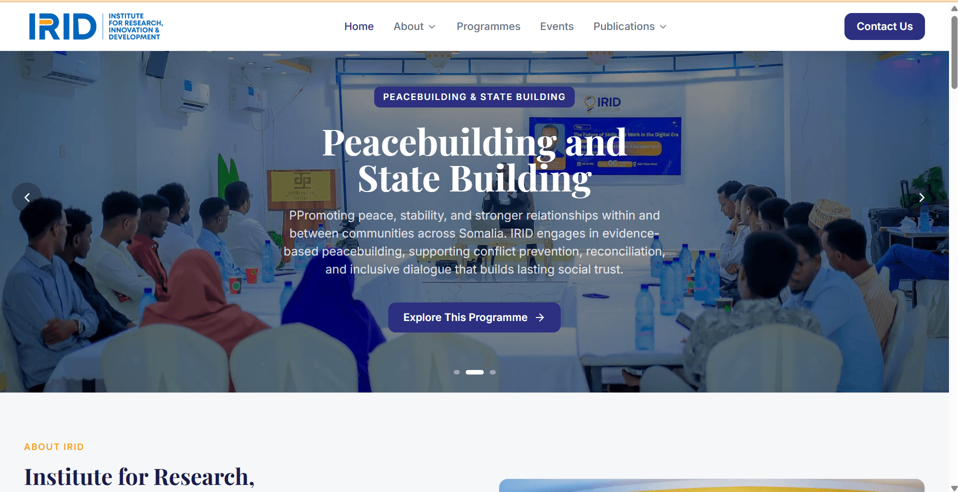 IRID Institute homepage